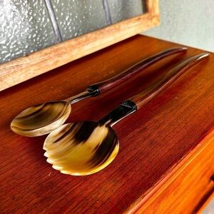 Mid-Century Serving Set | Rosewood & Bakelite Salad Set | Danish Modern